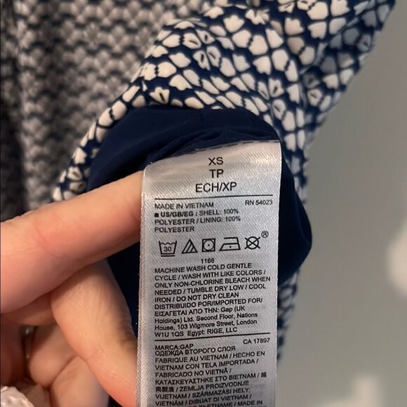 GAP Blue Patterned Sleeveless Dress - Picture 5 of 6